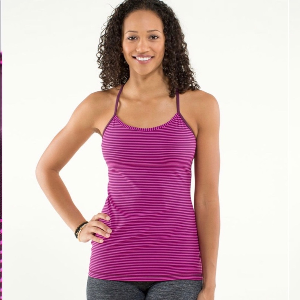 Lululemon Power Y Tank Hyperstripe Plum
